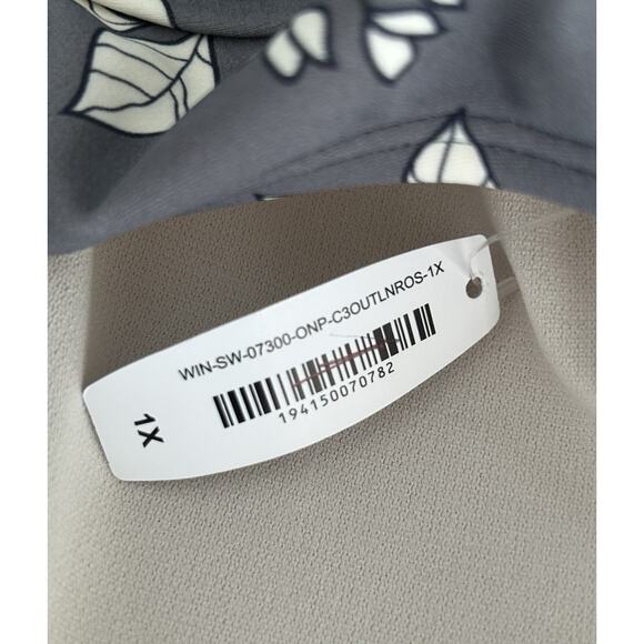 Adore Me Size 1X One piece Bathing Swim Suit Gray Floral Halter Lined Bra NWT - Picture 11 of 11